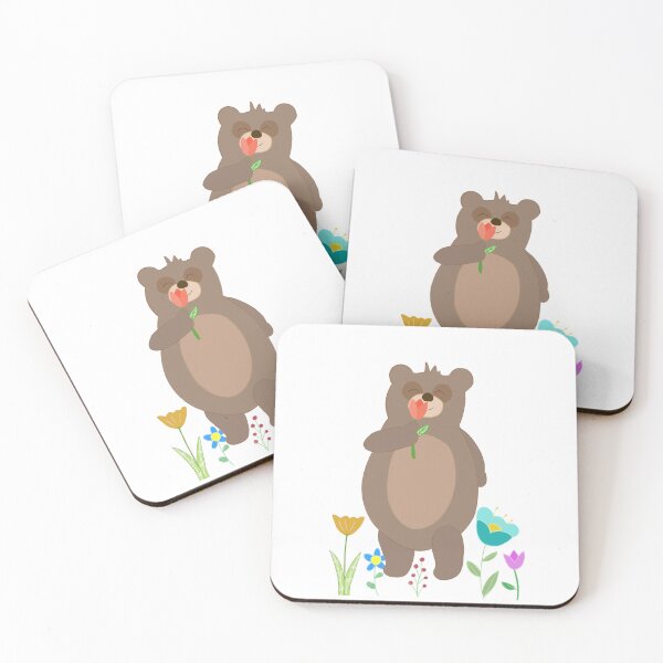 Item preview, Bear and Flowers cartoon designed and sold by de-creartique.