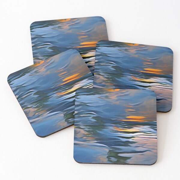 Item preview, Still Evening Water digital illustration simulating painting. Beautiful sunset in the lake. Reflection in water. designed and sold by siwabudda.