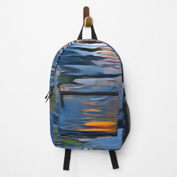 Item preview, Still Evening Water digital illustration simulating painting. Beautiful sunset in the lake. Reflection in water. designed and sold by siwabudda.