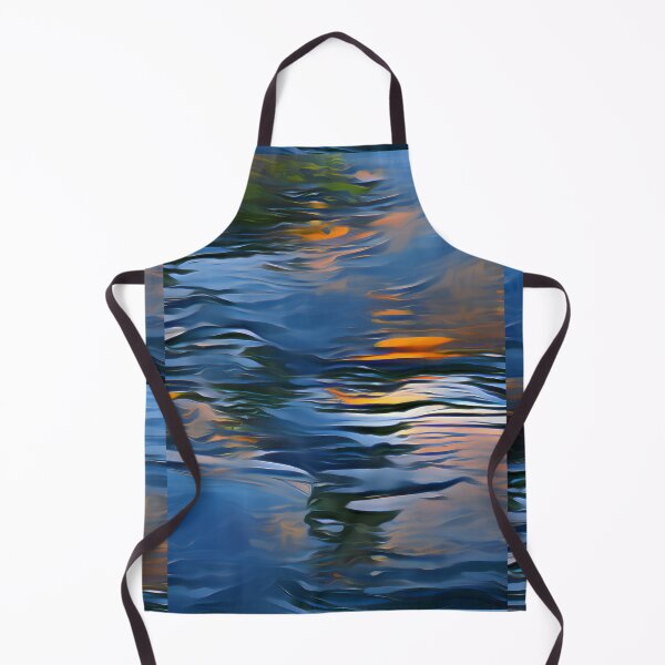 Item preview, Still Evening Water digital illustration simulating painting. Beautiful sunset in the lake. Reflection in water. designed and sold by siwabudda.