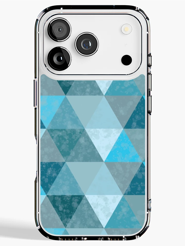 Thumbnail 1 of 5, iPhone Case, Triangle Pattern Deep Blue Sea designed and sold by Designrascal.