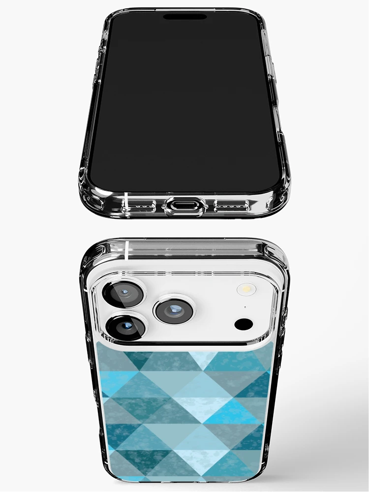 Thumbnail 3 of 5, iPhone Case, Triangle Pattern Deep Blue Sea designed and sold by Designrascal.