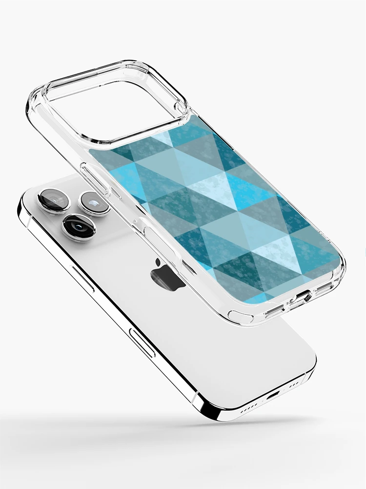 Thumbnail 2 of 5, iPhone Case, Triangle Pattern Deep Blue Sea designed and sold by Designrascal.