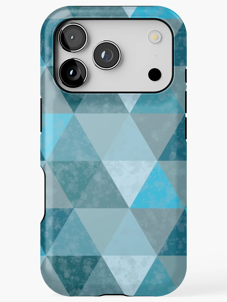 Thumbnail 1 of 4, iPhone Case, Triangle Pattern Deep Blue Sea designed and sold by Designrascal.