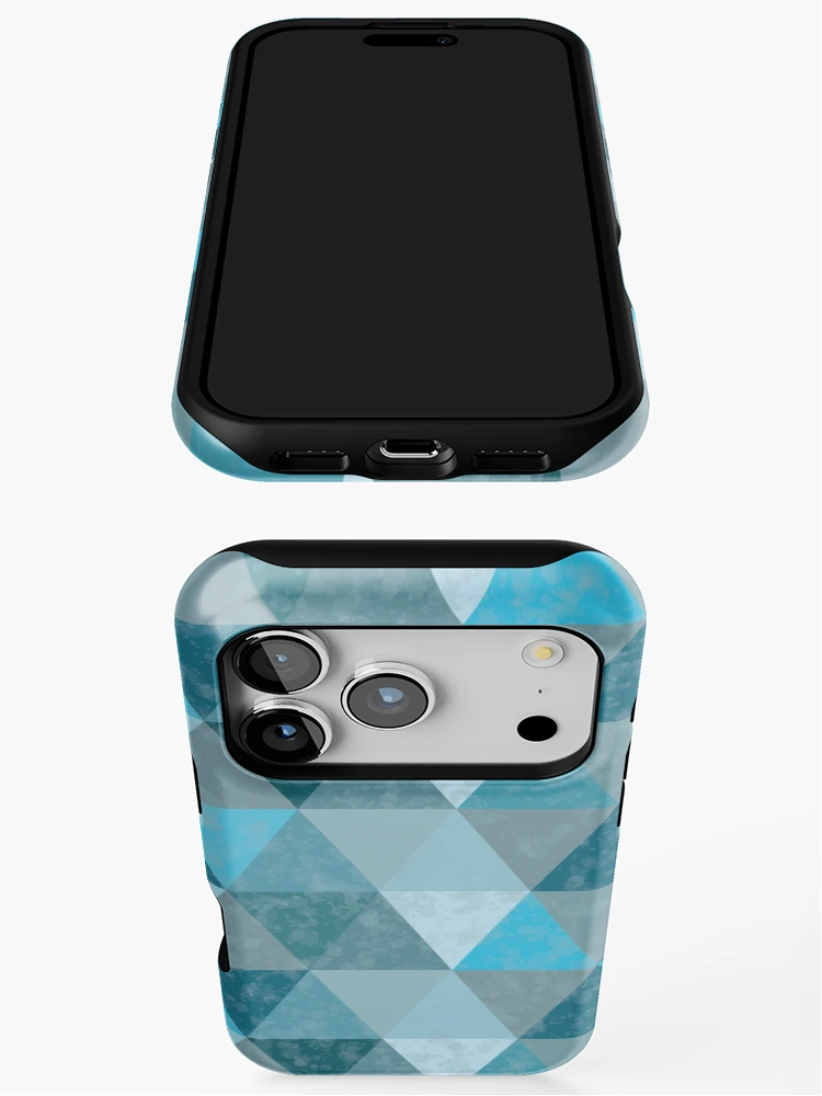Thumbnail 3 of 4, iPhone Case, Triangle Pattern Deep Blue Sea designed and sold by Designrascal.
