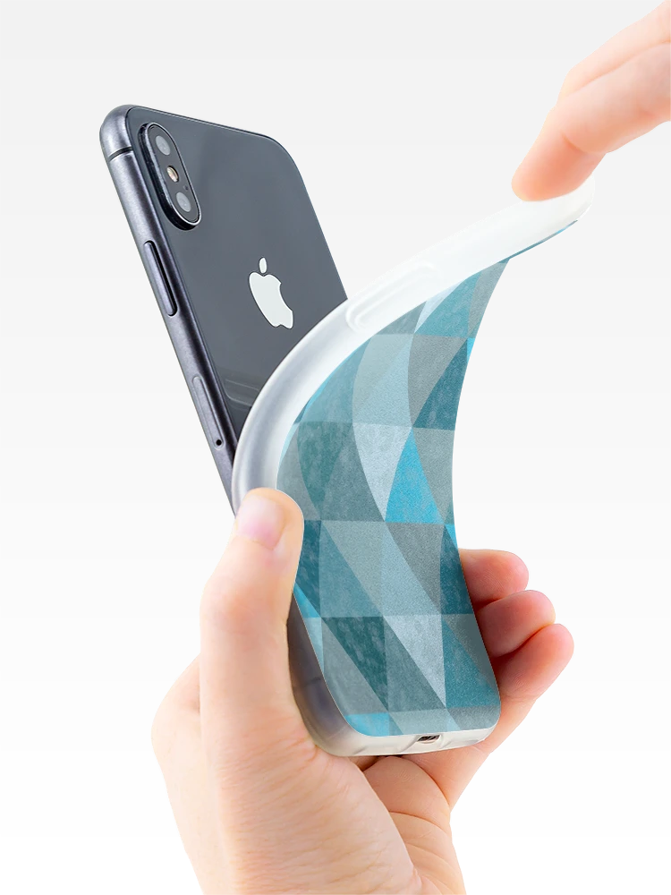 Thumbnail 4 of 5, iPhone Case, Triangle Pattern Deep Blue Sea designed and sold by Designrascal.