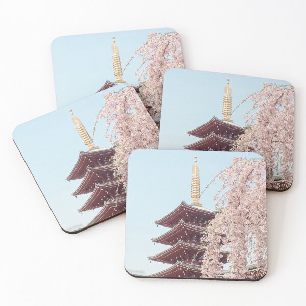 Item preview, Pink Aesthetic Cherry Blossom with Pagoda designed and sold by Avani01.