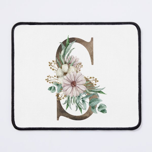 Item preview, Watercolor floral S wedding monogram letter print designed and sold by tiana-geo.