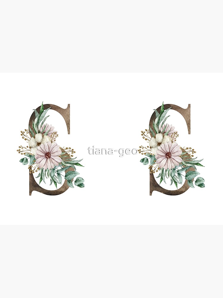 Watercolor floral J letter wedding monogram print Pet Bandana for Sale by  tiana-geo