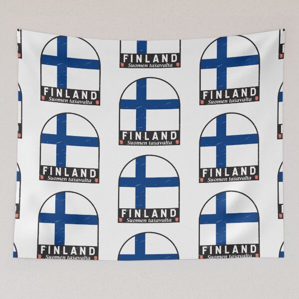 Item preview, Finland Flag Emblem Distressed Vintage designed and sold by KrisSidDesigns.