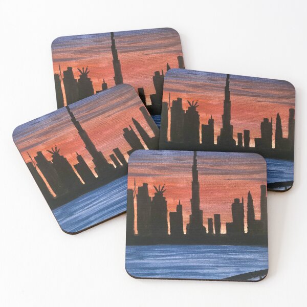 Item preview, Aesthetic Sunset Cityscape View Painting designed and sold by art-byaina.