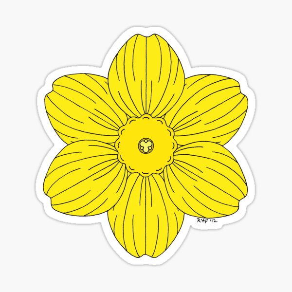 Daffodil Welsh Daffodil Head Wales Symbol Sticker Decal Graphic Vinyl ...