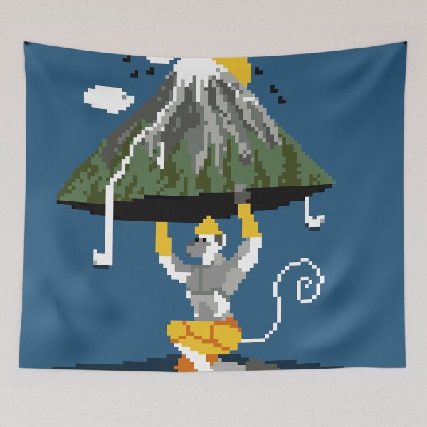 Item preview, Hanuman Mountain Pixel Art designed and sold by artkarthik.