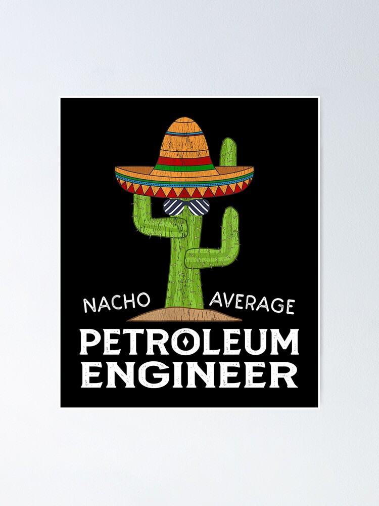 "Fun Funny Petroleum engineer Humor Gifts, Funny Cactus illustration distressed Design Meme