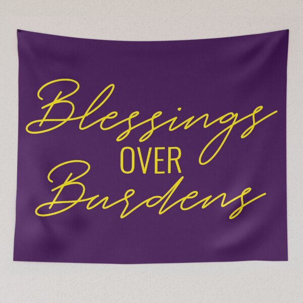 Item preview, Blessings Over Burdens Text in Yellow designed and sold by BLMcreations.