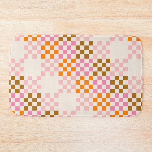 Item preview, Pink + Tan + Orange Chequered Pattern designed and sold by cadinera.