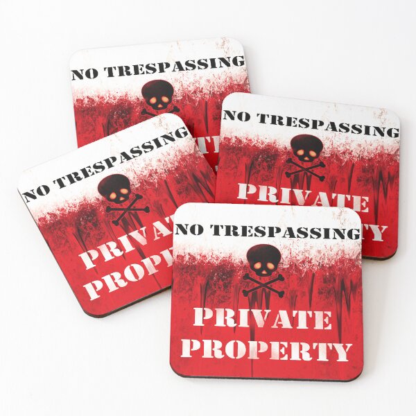 Item preview, Warning: Private Property Skull and Crossbones designed and sold by iduzarts.