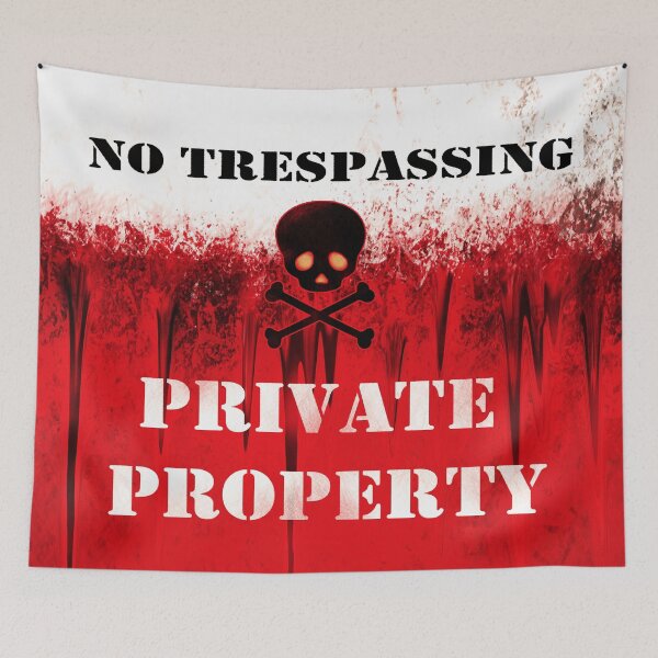 Item preview, Warning: Private Property Skull and Crossbones designed and sold by iduzarts.