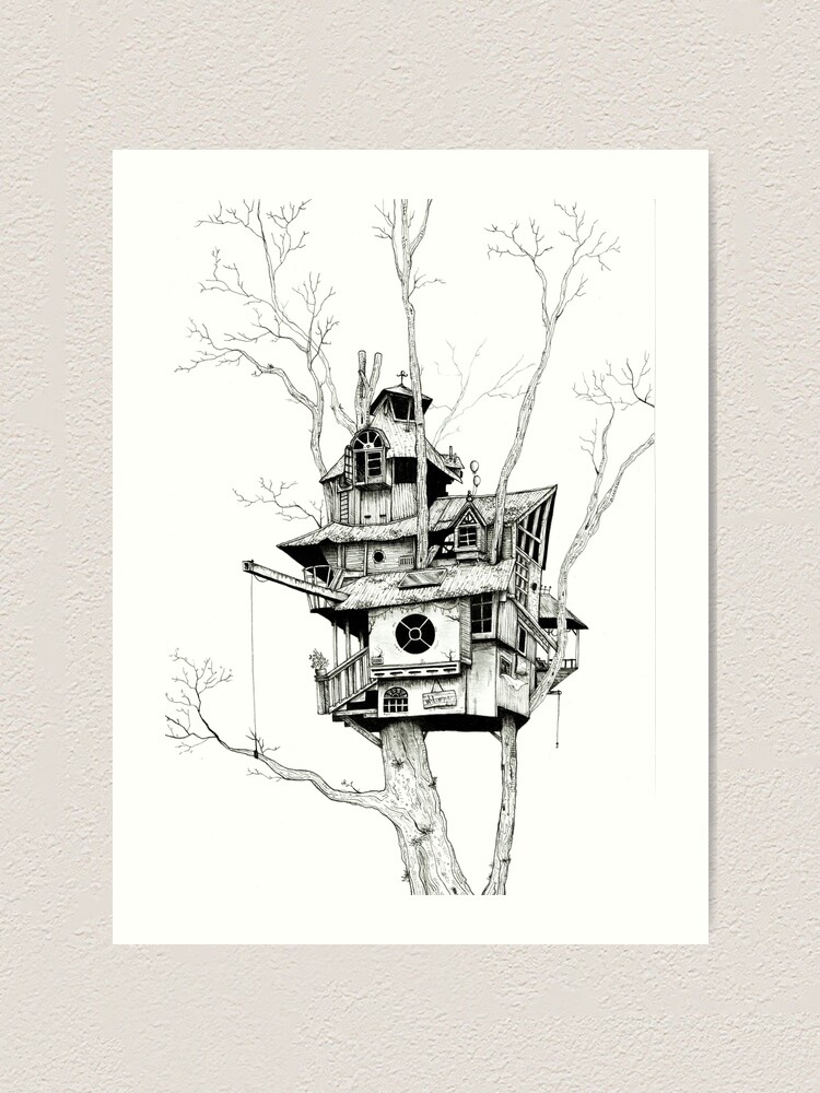 Crazy Treehouse popular Print