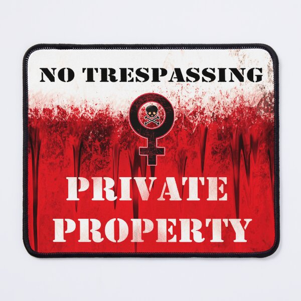 Item preview, Warning: Private Property Skull and Crossbones Female Symbol designed and sold by iduzarts.