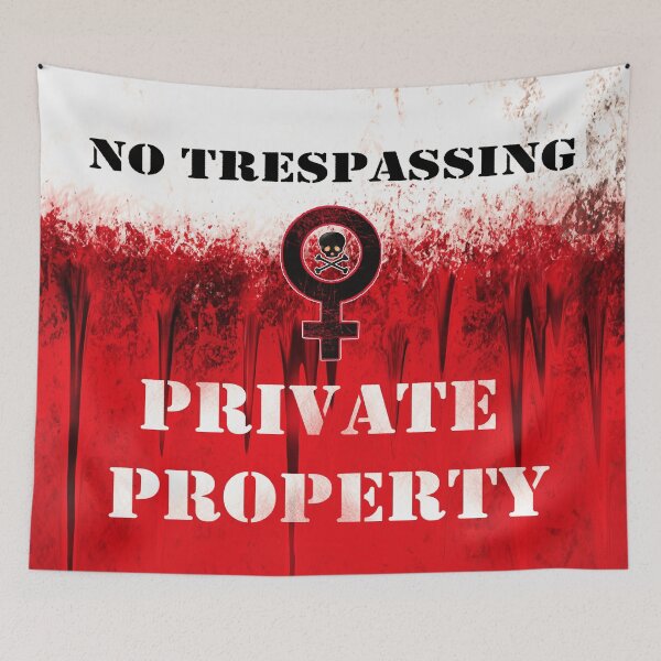 Item preview, Warning: Private Property Skull and Crossbones Female Symbol designed and sold by iduzarts.