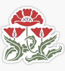 Art Nouveau red poppy Sticker