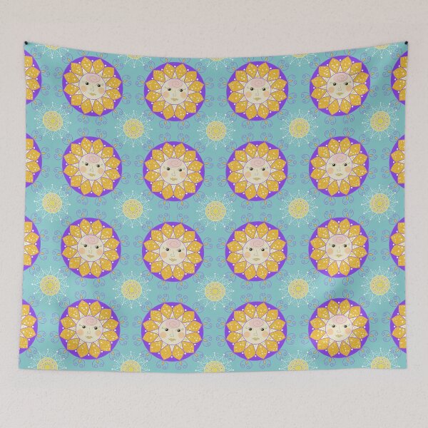 Item preview, Cute Sunface Seamless Pattern designed and sold by AleFairyland.