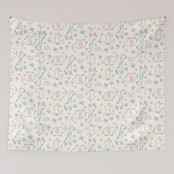 Item preview, Happy animals with butterfly designed and sold by supermamarie.