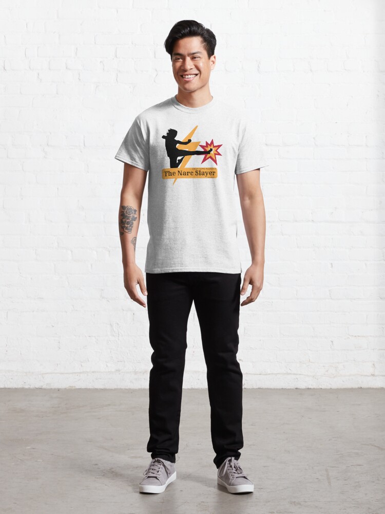 Thumbnail 3 of 7, Classic T-Shirt, The Narc Fighter - Retro movie Kung fu style theme designed and sold by Heal with Sumit.