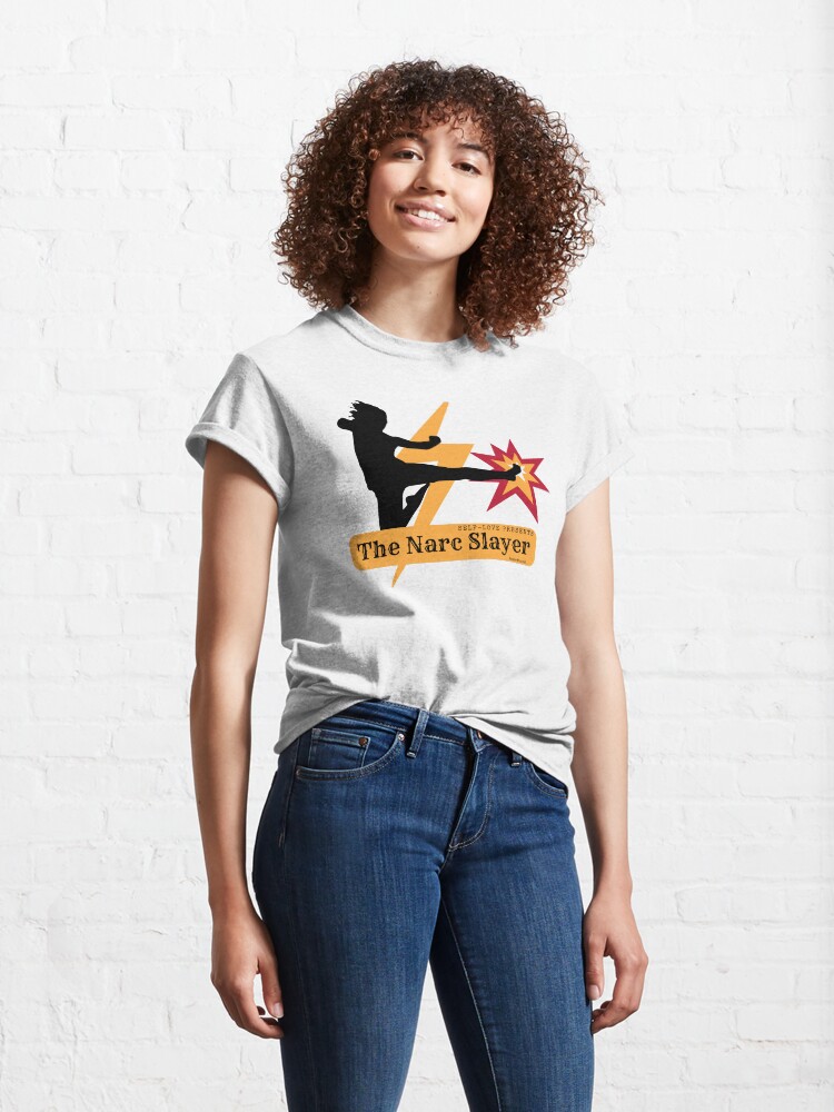 Thumbnail 4 of 7, Classic T-Shirt, The Narc Fighter - Retro movie Kung fu style theme designed and sold by Heal with Sumit.