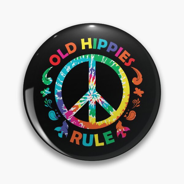 Aperçu de l'œuvre Ancienne règle des hippies avec signe de paix coloré créée et vendue par The-Funny-Shop.