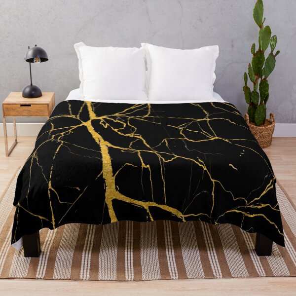 Item preview, Soft Black Marble Texture With Golden Lines 76 designed and sold by aprajoos.