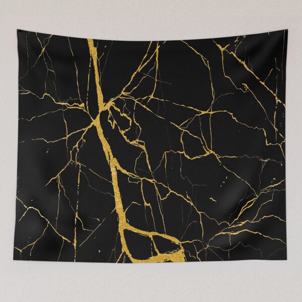 Item preview, Soft Black Marble Texture With Golden Lines 76 designed and sold by aprajoos.