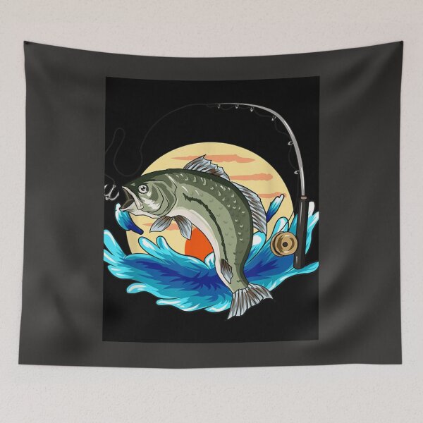 Item preview, perch sunset fishing retro Art Board Print designed and sold by yeleytonesf.