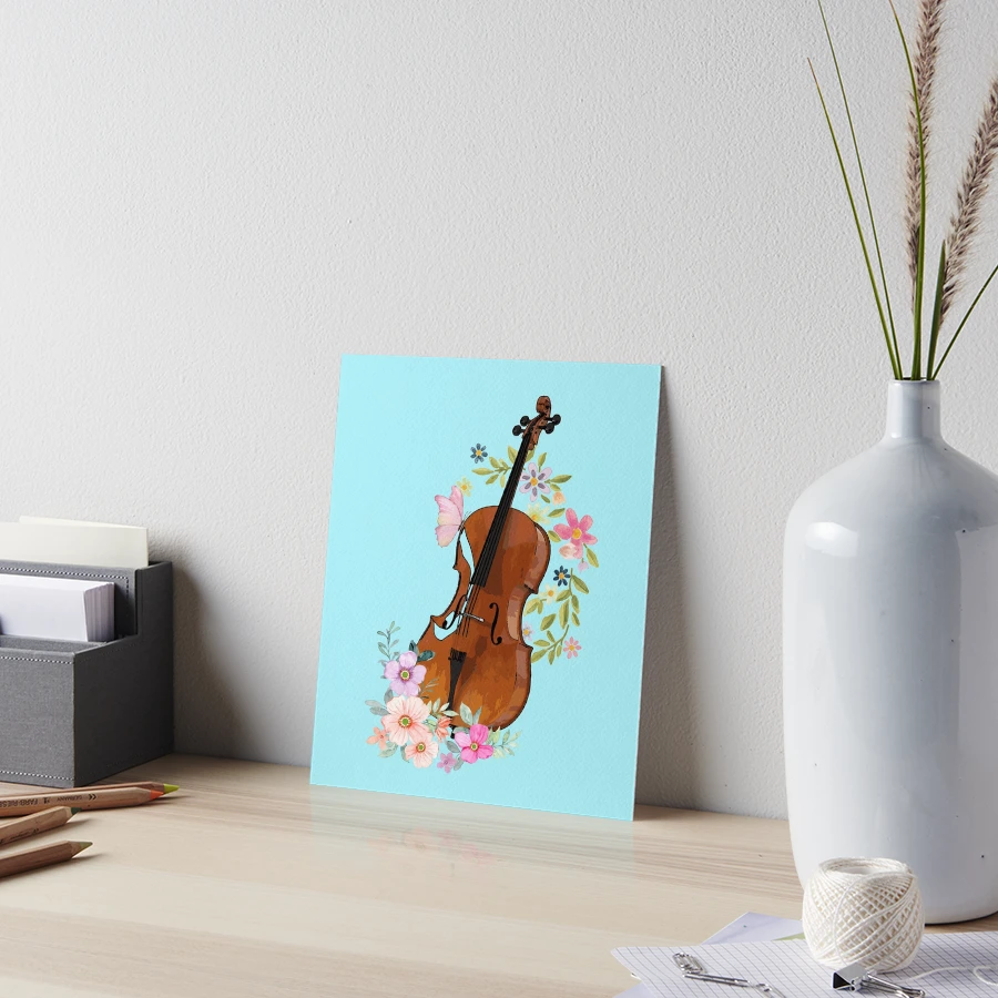 Floral Cello For Music Teacher And Musicians On Orchestra As A