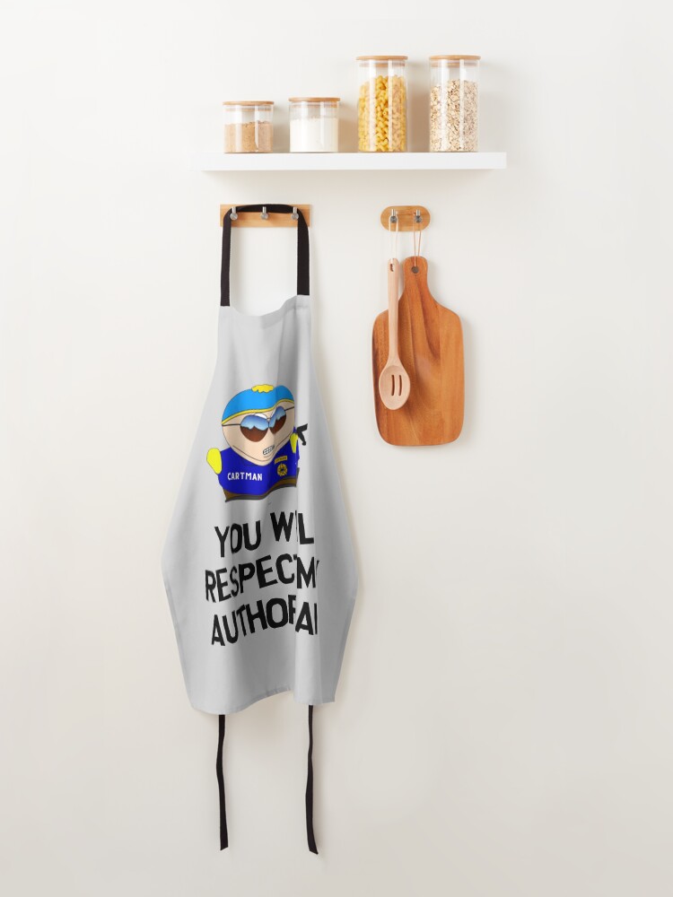 Alternate view of eric cartman -you will respect my authoritah Apron