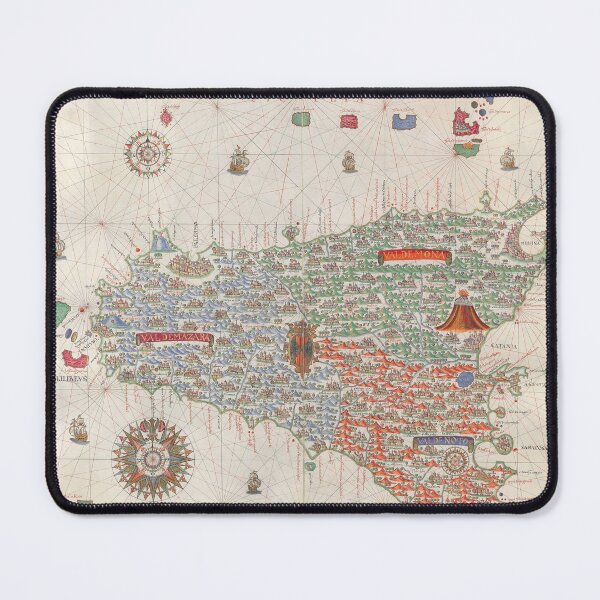 Item preview, Sicilia Italia - Sicily Italy - Ancient Manuscript Atlas - 1587 Vintage Map designed and sold by Vintage-TM.