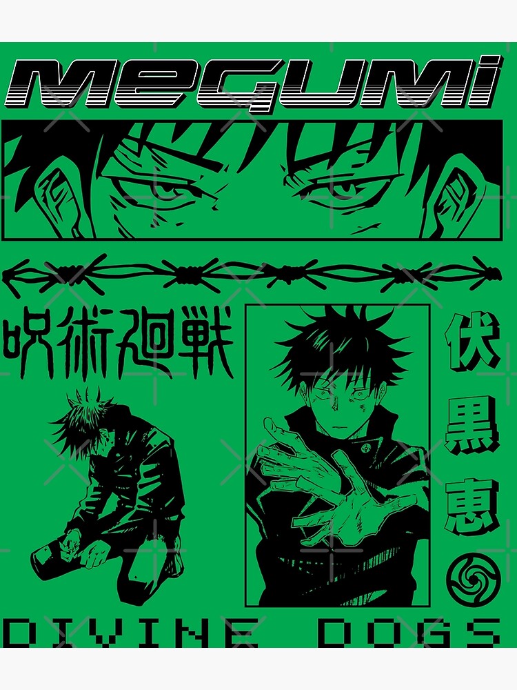 Jujutsu Kaisen Gojo, Itadori, Megumi, Nobara 3D Anime Poster