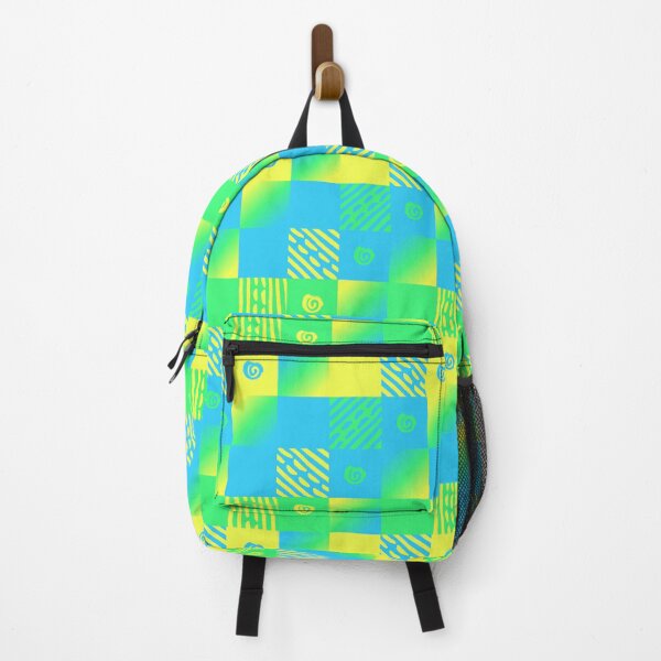 Item preview, Vivid Blue Lemon Yellow Green Spirals Lines Geometric Pattern designed and sold by Tezoodle Art.