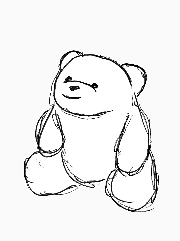 Thumbnail 7 of 7, Classic T-Shirt, Happy Smiley Bear Sketch Shirt designed and sold by SmileyBearArt.