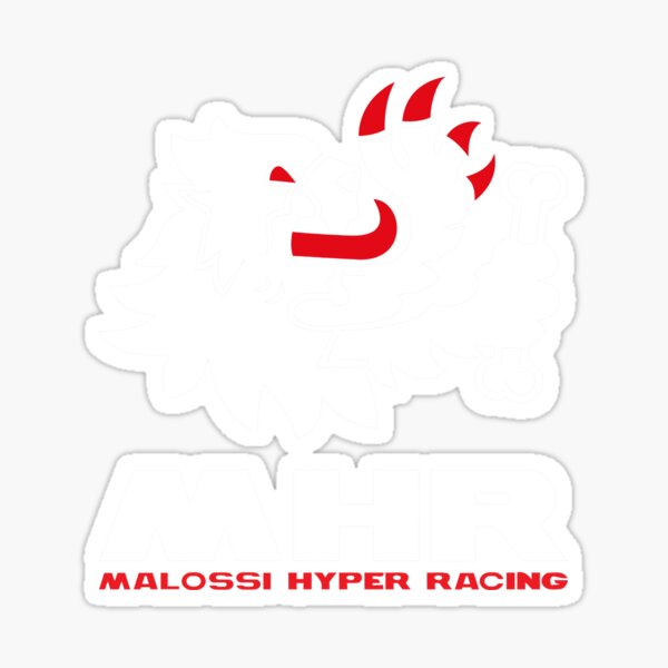 Stickers Malossi 88x22mm white and red - motorcycle and scooter parts