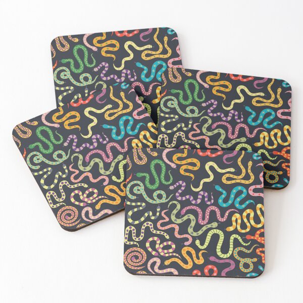 Item preview, Snazzy snakes on charcoal - fun pattern by Cecca Designs designed and sold by Cecca-Designs.