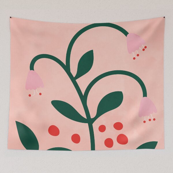Aperçu de l'œuvre Imprimé fleur rose esthétique, botanique moderne, minimaliste créée et vendue par technicolorable_art.