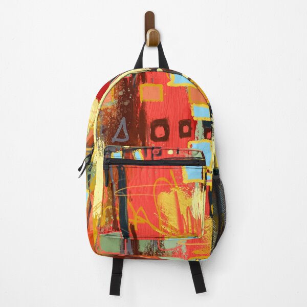 Item preview, Red city landscape, beautiful and colorful digital abstract painting by Mikko Tyllinen designed and sold by Mikko Tyllinen.