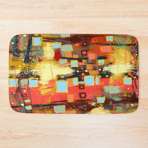 Item preview, Red city landscape, beautiful and colorful digital abstract painting by Mikko Tyllinen designed and sold by Mikko Tyllinen.