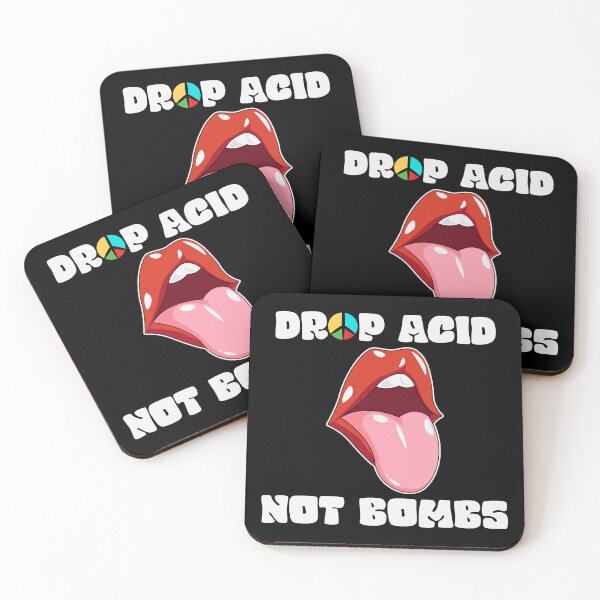 Item preview, Drop Acid Not Bombs Peace Sign Lips and Tongue designed and sold by The-Funny-Shop.