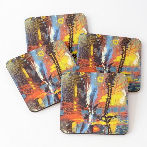 Item preview, Golden sunset, beautiful and colorful digital abstract painting by Mikko Tyllinen designed and sold by Mikko Tyllinen.