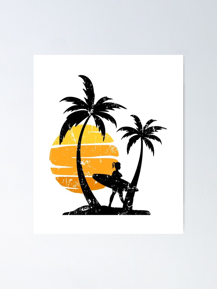 "The vintage summer vacation Hawaiian beach design" Poster for Sale by