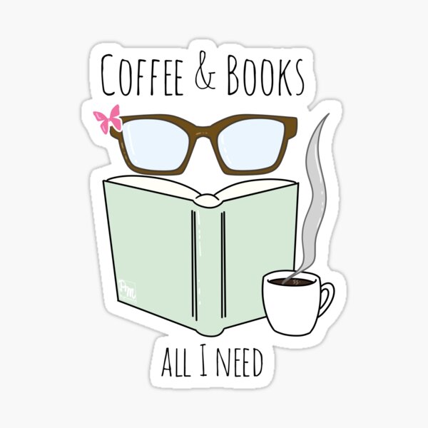 Coffee & books Sticker