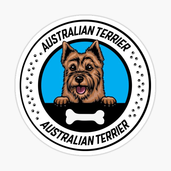 Item preview, Australian Terrier Peeking Badge designed and sold by KrisSidDesigns.